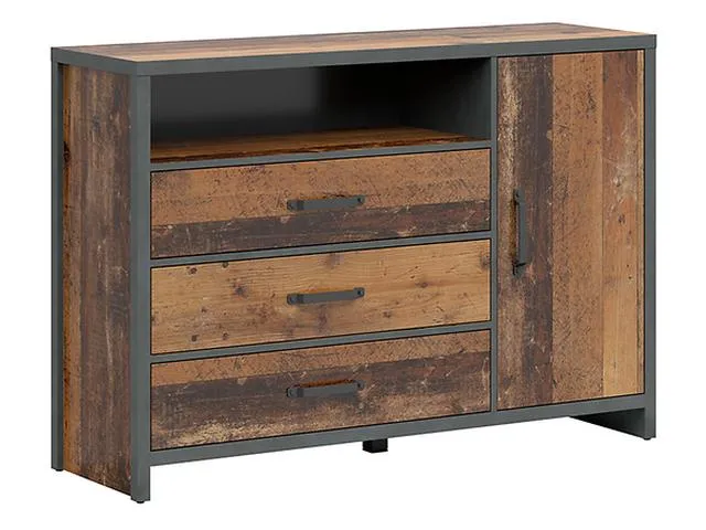 Weston Loft Chest of Drawers – Old Style Pine & Matera, 131 cm