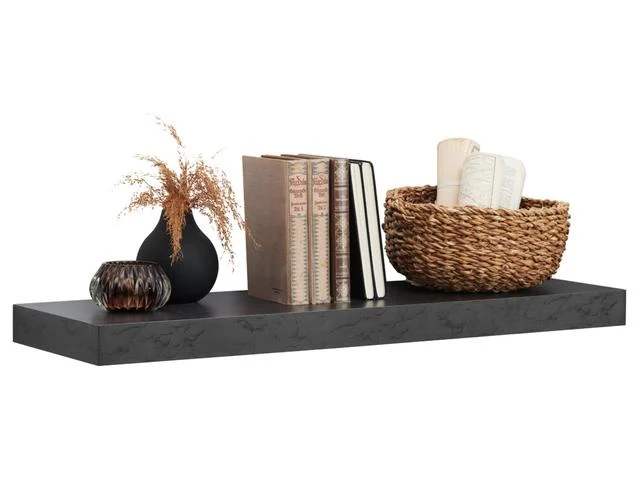 Zack Wall Shelf 50 cm – Anthracite Grey | Wall-Mounted | 50×25×5 cm | Living Room, Bedroom & Office