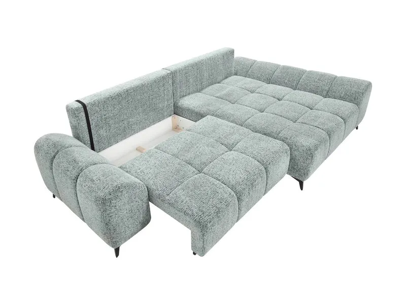 Nalia Pull-Out Corner Sofa Bed 295x169 cm with Storage – Grey Bella 35