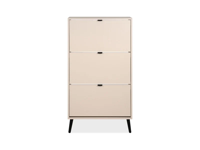 Vigo Hallway Shoe Cabinet 70x125 cm – 3 Tilt-Down Doors – Beige