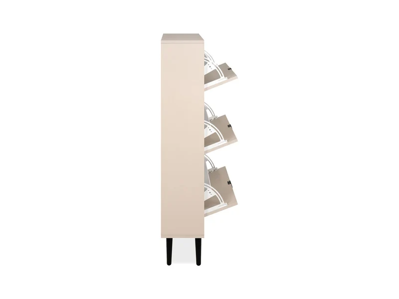 Vigo Hallway Shoe Cabinet 70x125 cm – 3 Tilt-Down Doors – Beige