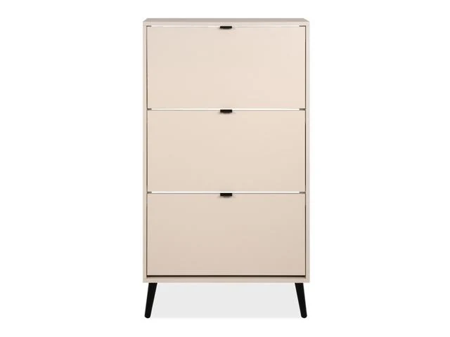 Vigo Hallway Shoe Cabinet 70x125 cm – 3 Tilt-Down Doors – Beige