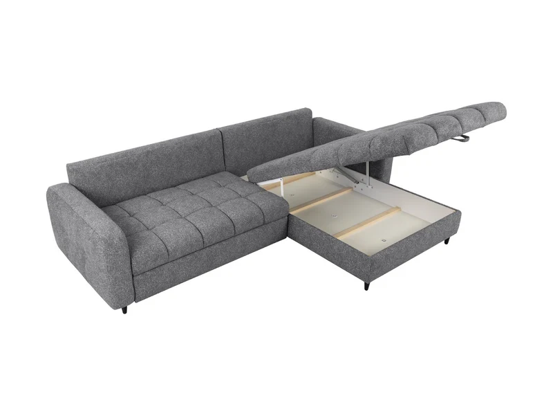 Twist New Universal Corner Sofa Bed 282x184 cm with Storage – Grey Hydrophobic Fabric