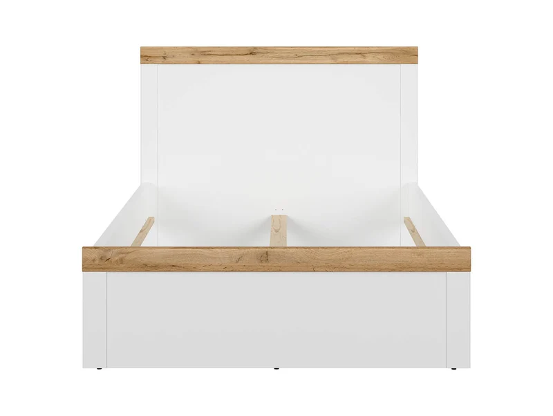Holten Bed Frame 120×200 cm – White Matt / Wotan Oak, Youth Room, Optional Drawer