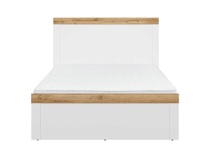 Holten Bed Frame 120×200 cm – White Matt / Wotan Oak, Youth Room, Optional Drawer
