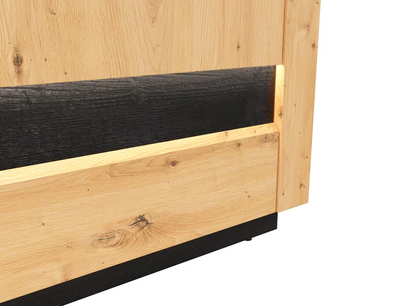 Ostia Display Cabinet with Drawers – Artisan Oak / Black