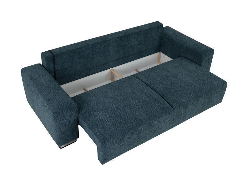Kizo 3-Seater Sofa Bed with Storage – Teal Chenille | DL Mechanism | 152×194 cm Sleeping Surface
