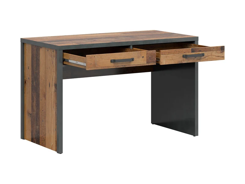 Weston Desk 120 cm with 2 Drawers – Old Style Pine & Matera | Loft Style