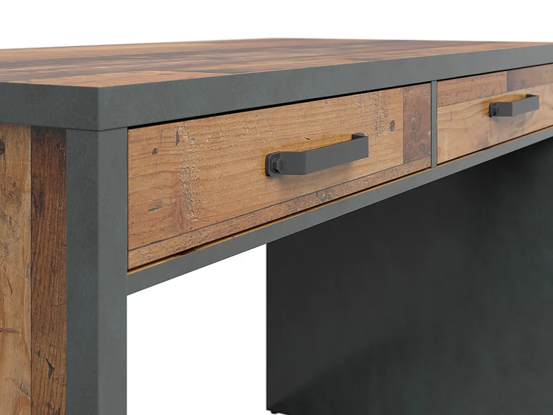 Weston Desk 120 cm with 2 Drawers – Old Style Pine & Matera | Loft Style