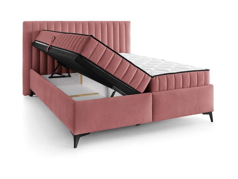 Joy Upholstered Bed 160x200 cm with Storage & Dual Mattresses