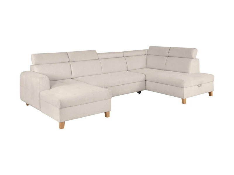 Saragossa Corner Sofa Bed 331 cm – Kansas 4, Dolphin Mechanism, Storage & Adjustable Headrests