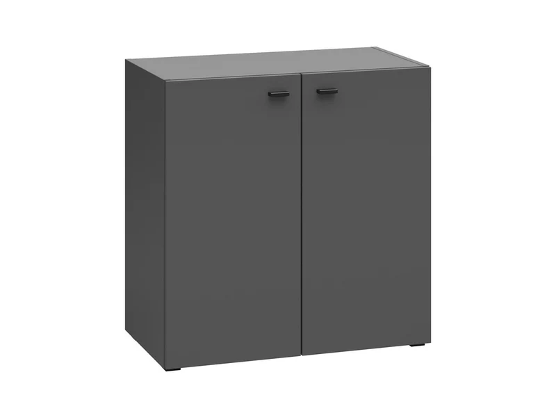 System 64 Double-Door Cabinet 64×64 cm – Graphite, Internal Shelf, Wall or Floor Mount