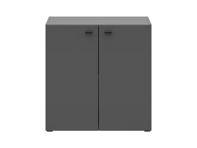 System 64 Double-Door Cabinet 64×64 cm – Graphite, Internal Shelf, Wall or Floor Mount