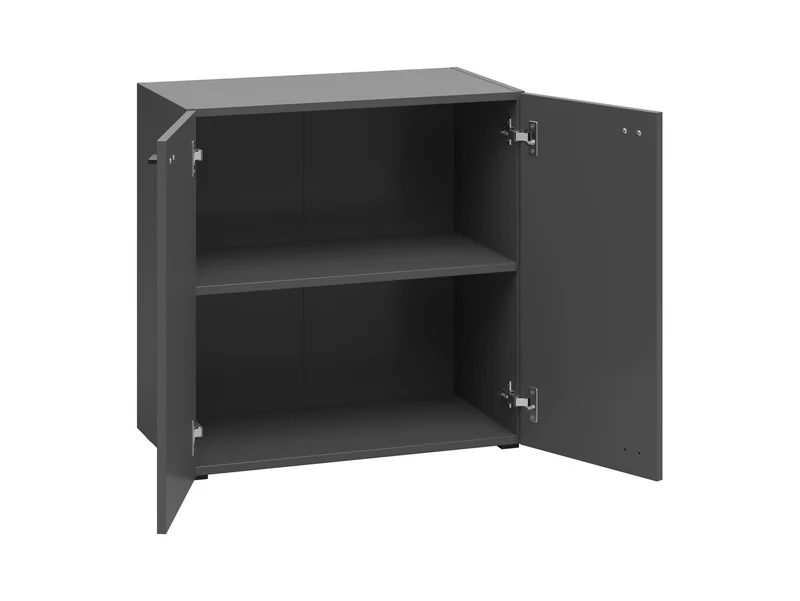 System 64 Double-Door Cabinet 64×64 cm – Graphite, Internal Shelf, Wall or Floor Mount