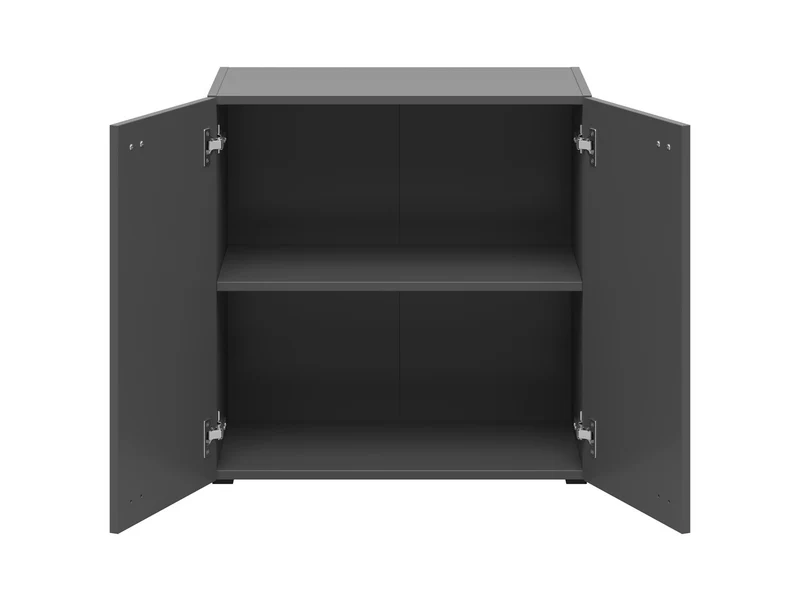 System 64 Double-Door Cabinet 64×64 cm – Graphite, Internal Shelf, Wall or Floor Mount