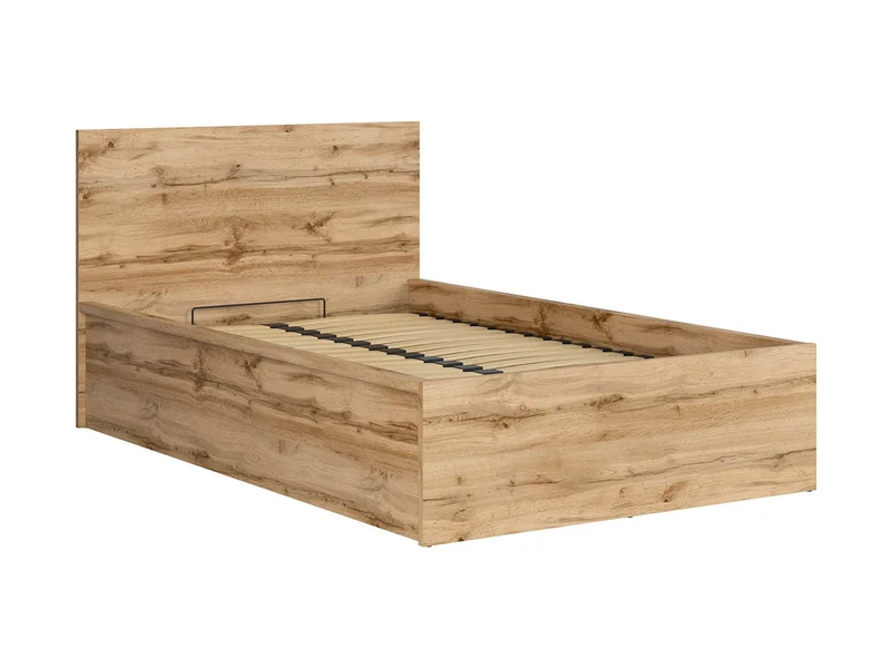 Tetrix Single Bed 120x200 cm with Merida Mattress – Wotan Oak