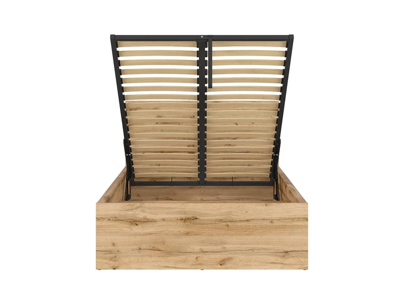 Tetrix Single Bed 120x200 cm with Merida Mattress – Wotan Oak
