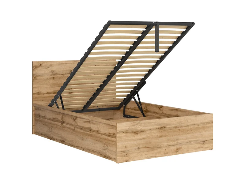 Tetrix Single Bed 120x200 cm with Merida Mattress – Wotan Oak