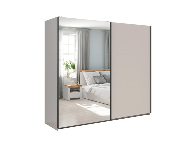 Tetrix Sliding Door Wardrobe 220 cm with Mirror – Uni Kashmir