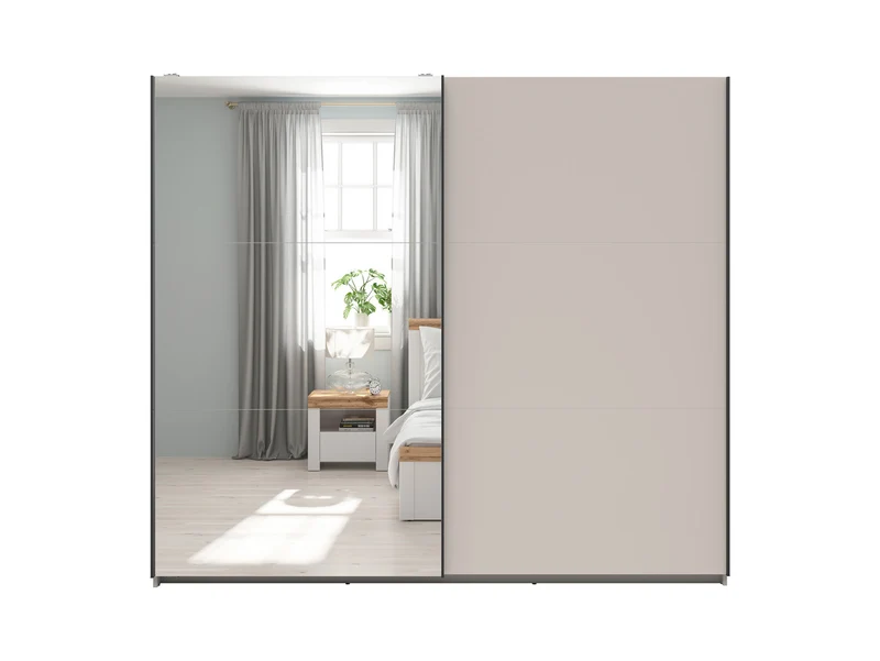 Tetrix Sliding Door Wardrobe 220 cm with Mirror – Uni Kashmir