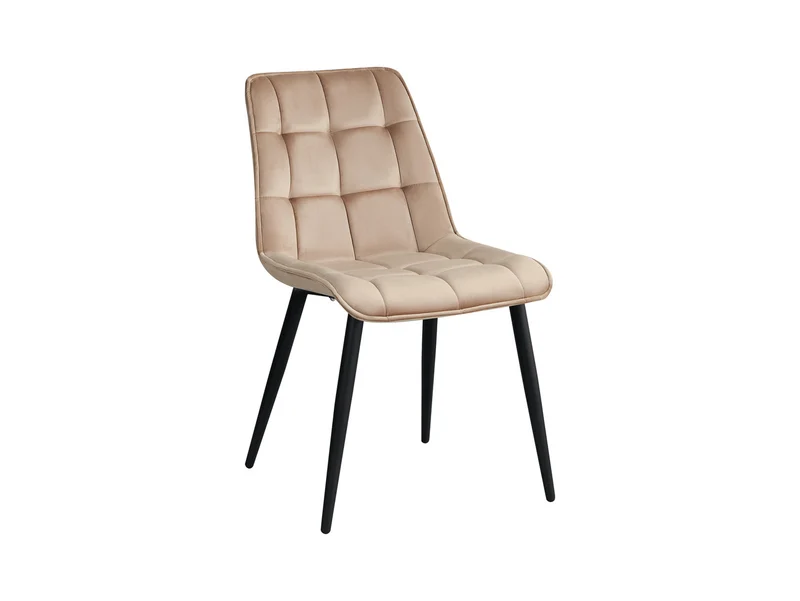 Tango — Velvet Upholstered Dining Chair | Beige | Powder-Coated Metal Frame