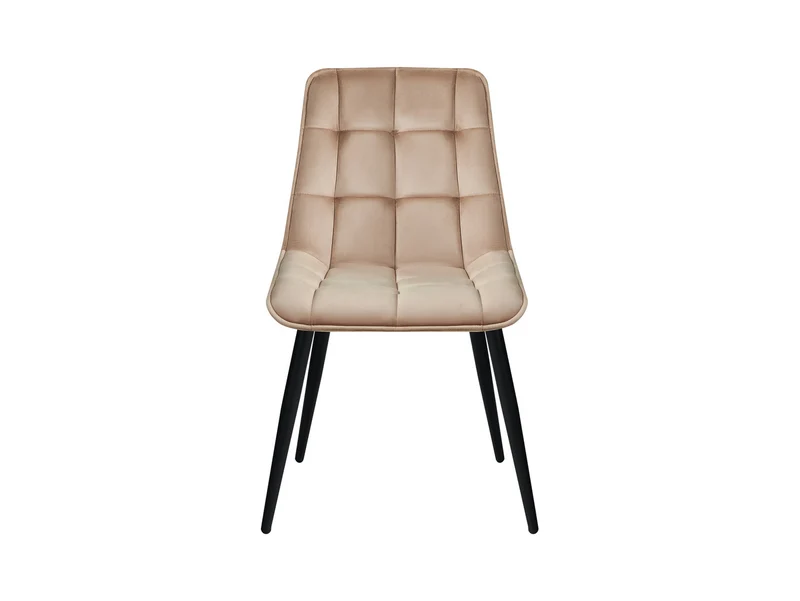 Tango — Velvet Upholstered Dining Chair | Beige | Powder-Coated Metal Frame