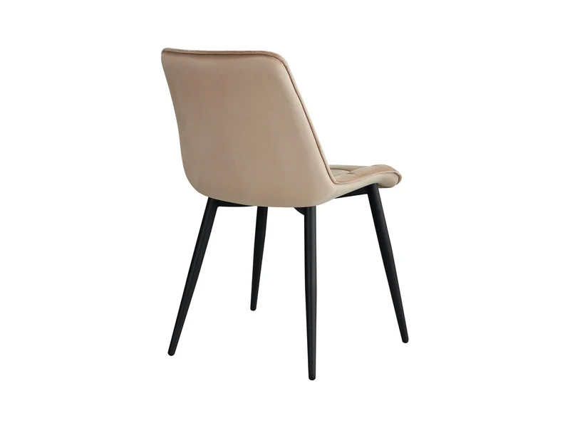 Tango — Velvet Upholstered Dining Chair | Beige | Powder-Coated Metal Frame