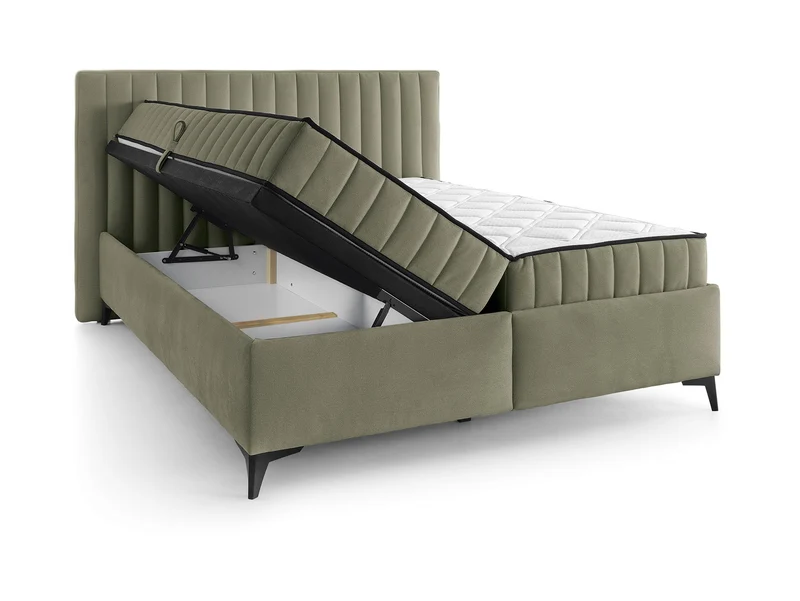 Joy — Upholstered Bed 180 × 200 cm | Dual Reversible Mattresses | Side Storage