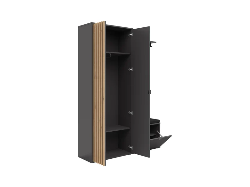 Phil Hallway Set 135 cm – Wardrobe, Mirror, Coat Rack & Bench