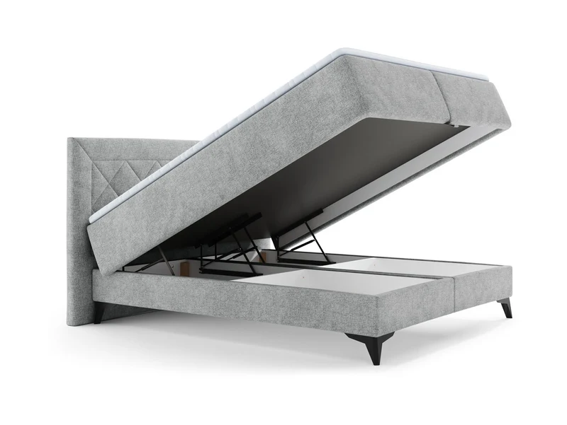 Zalea Upholstered Bed 160×200 – Neve 85 | Built-in Pocket Mattress & 4cm Premium Topper Included