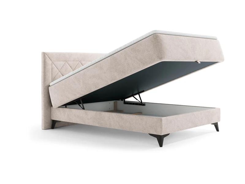 Zalea Upholstered Bed with Storage 140×200 cm – Neve 03