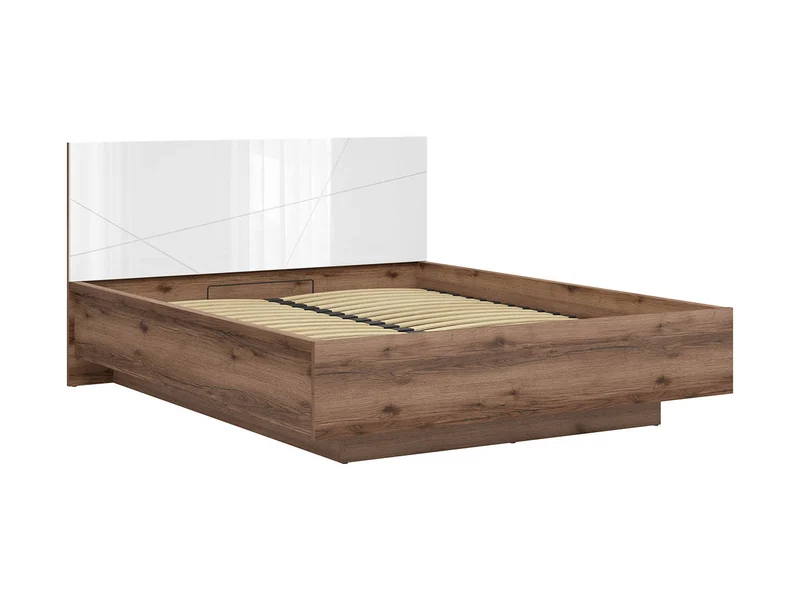 Forn 160 Bed Set with Ceres AV Mattress – Dark Delano Oak / Matt Black