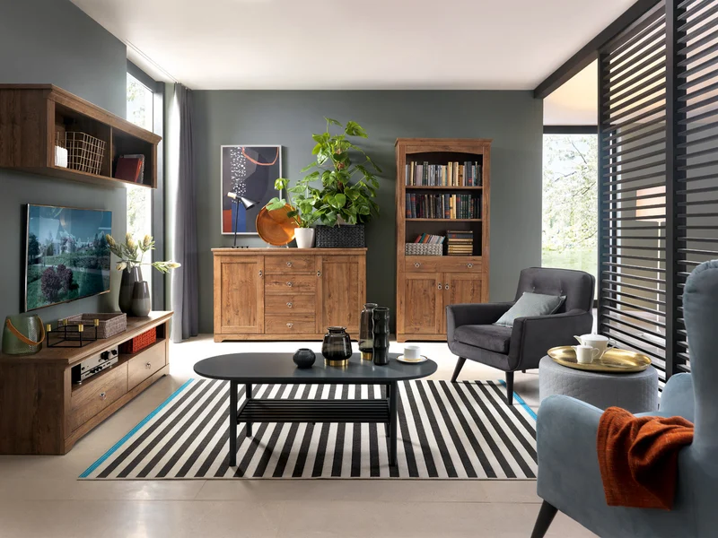 Patras Display Cabinet 103 cm – April Oak