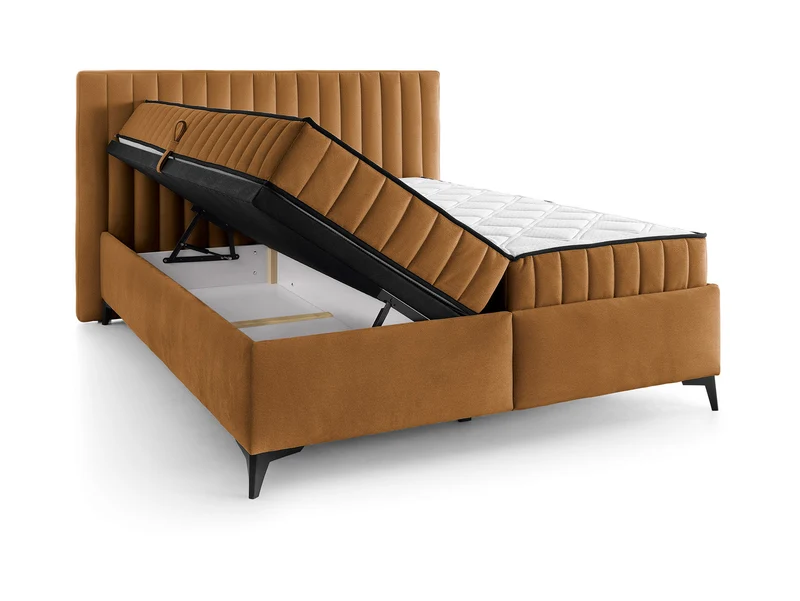 Joy Upholstered Bed 180x200 cm with Storage & Dual Mattresses