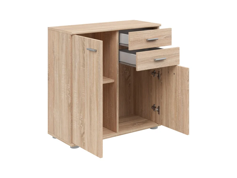 Noeda Chest of Drawers 70.9 cm – Sonoma Oak, 2 Drawers & 3 Shelves