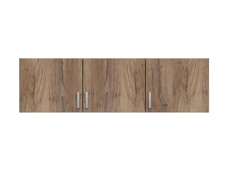 Brando 3 Wardrobe Top Extension Unit 136 cm – Dark Flagstaff Oak / Textile, 3 Doors