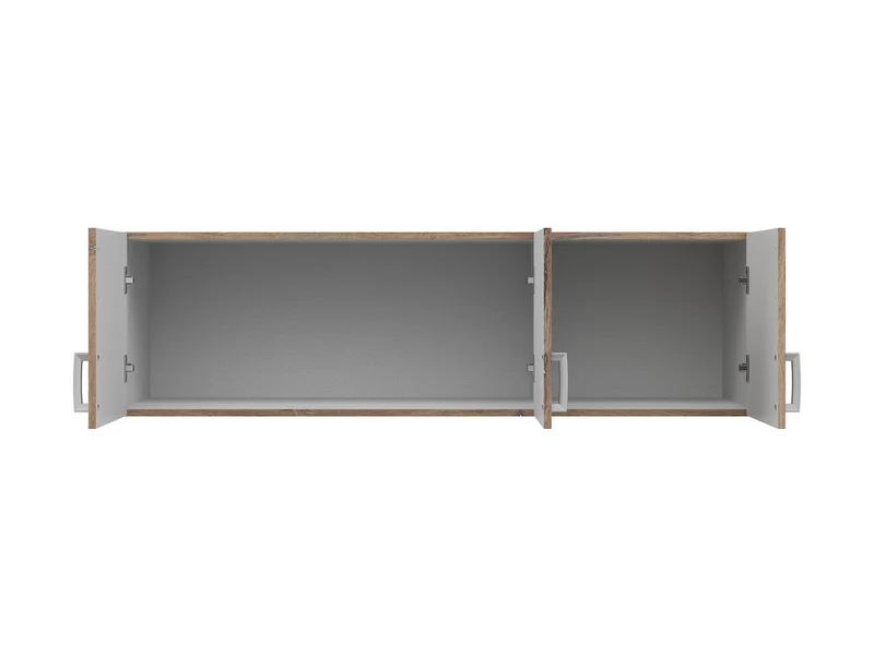 Brando 3 Wardrobe Top Extension Unit 136 cm – Dark Flagstaff Oak / Textile, 3 Doors
