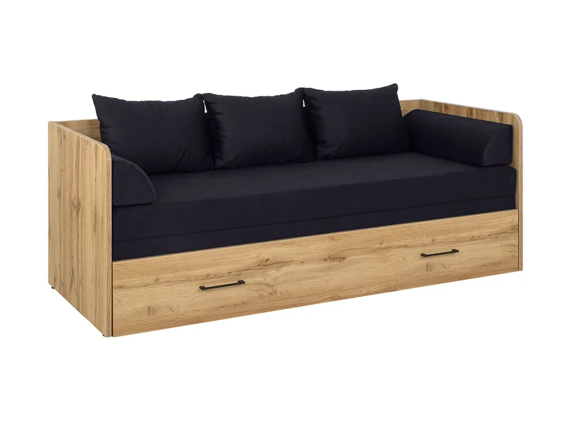 Tetrix — Daybed & Pull-Out Bed Set 80/160 cm | Wotan Oak & Black