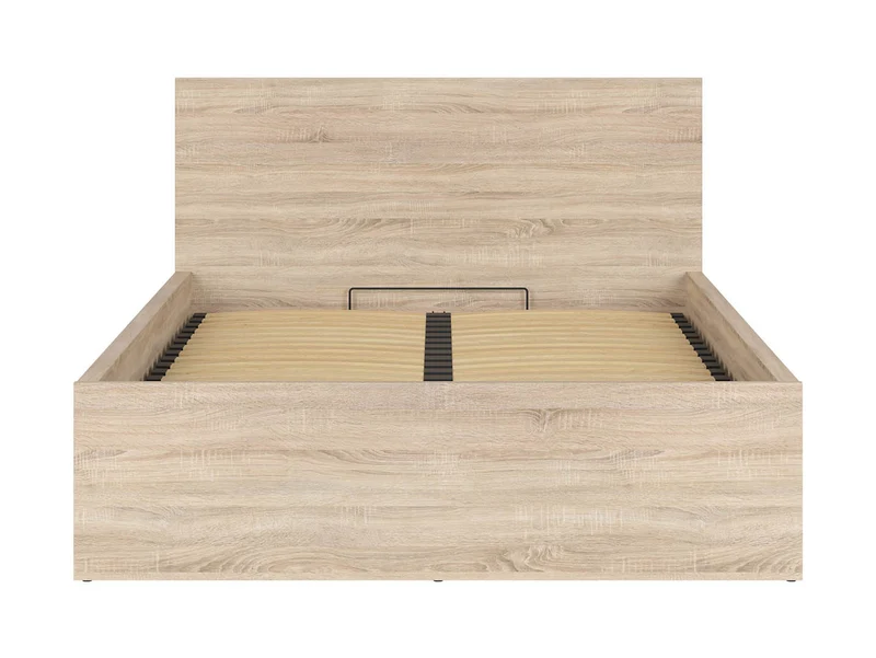 Tetrix — Bed 140 × 200 cm with Storage & Merida Mattress Set | Sonoma Oak