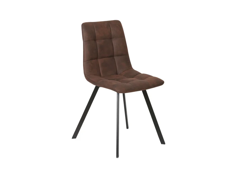 Rubi — Upholstered Dining Chair | Brown | Black Powder-Coated Frame | Max 120 kg