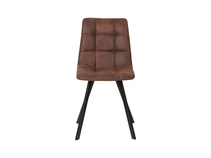 Rubi — Upholstered Dining Chair | Brown | Black Powder-Coated Frame | Max 120 kg