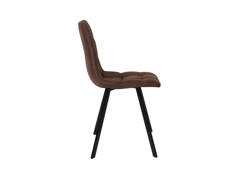 Rubi — Upholstered Dining Chair | Brown | Black Powder-Coated Frame | Max 120 kg