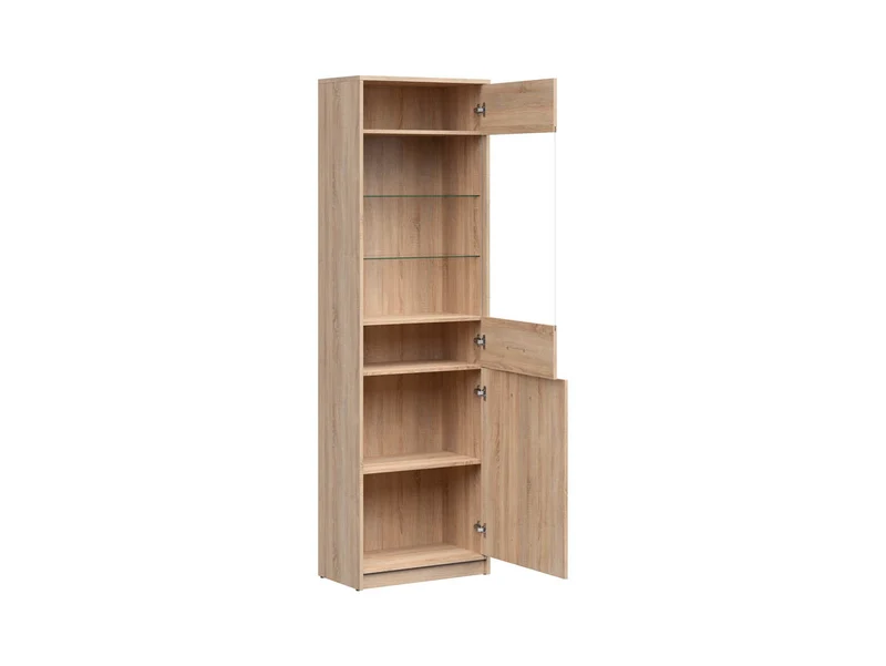 Nepo Plus — Display Cabinet with Glass Door | 60 × 197 cm | Sonoma Oak