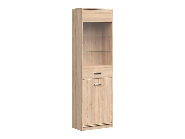 Nepo Plus — Display Cabinet with Glass Door | 60 × 197 cm | Sonoma Oak
