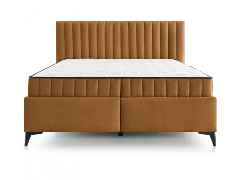 Joy Upholstered Bed 160×200 – 2 Reversible Mattresses Included | Soft & Firm Sides | Side Storage