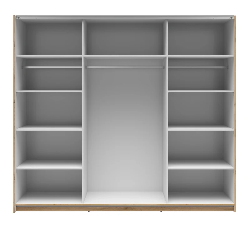 Tetrix Sliding Wardrobe 220 cm with Mirror Doors – Wotan Oak