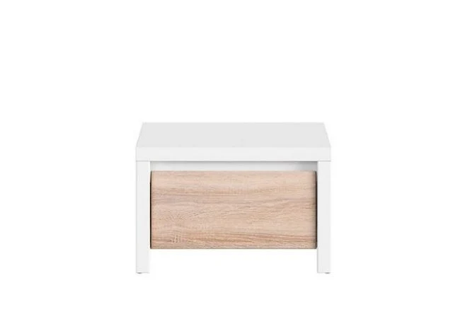 Kaspian Bedside Table – White / Sonoma Oak