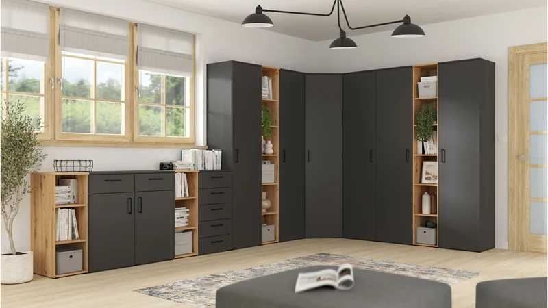 MultiDo Shelving Unit with Doors – 6-Zone Storage Cabinet