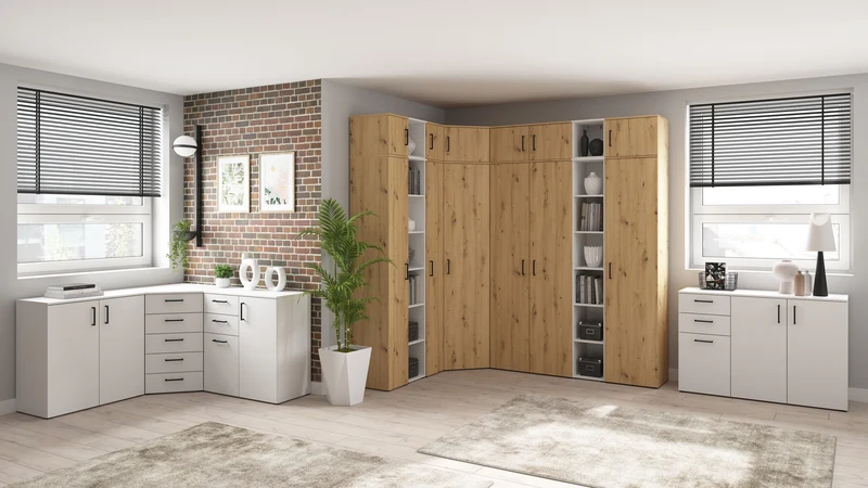 MultiDo Shelving Unit with Doors – 6-Zone Storage Cabinet