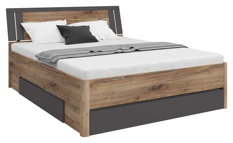 Saturn Bed 160 – Dark Flagstaff Oak / Graphite